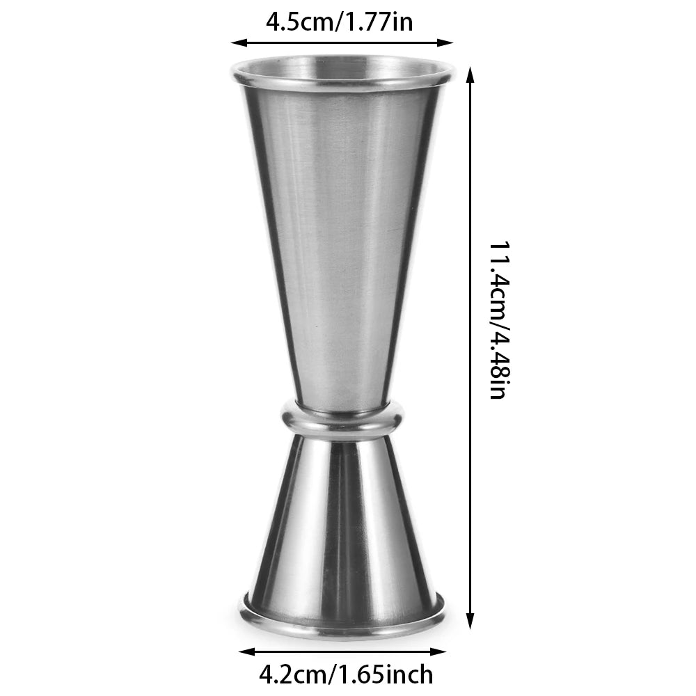15-50ml New Dual Shot Stainless Steel Measure Cup Cocktail Shaker Drink Spirit Measure Jigger Kitchen Bar Barware Tools
