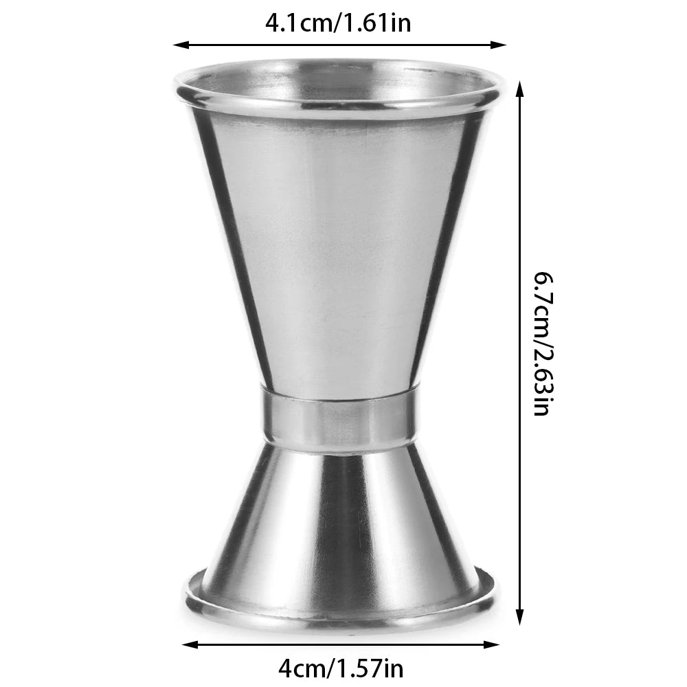 15-50ml New Dual Shot Stainless Steel Measure Cup Cocktail Shaker Drink Spirit Measure Jigger Kitchen Bar Barware Tools