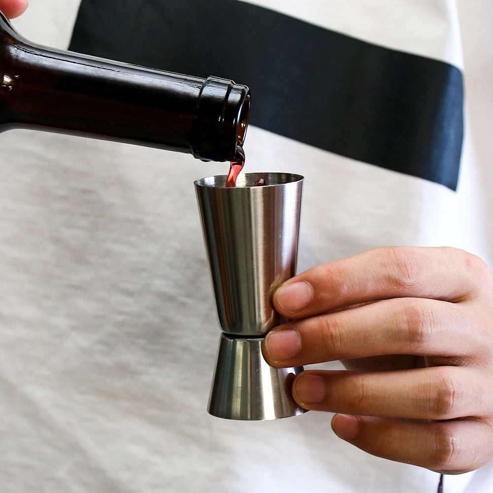15-50ml New Dual Shot Stainless Steel Measure Cup Cocktail Shaker Drink Spirit Measure Jigger Kitchen Bar Barware Tools