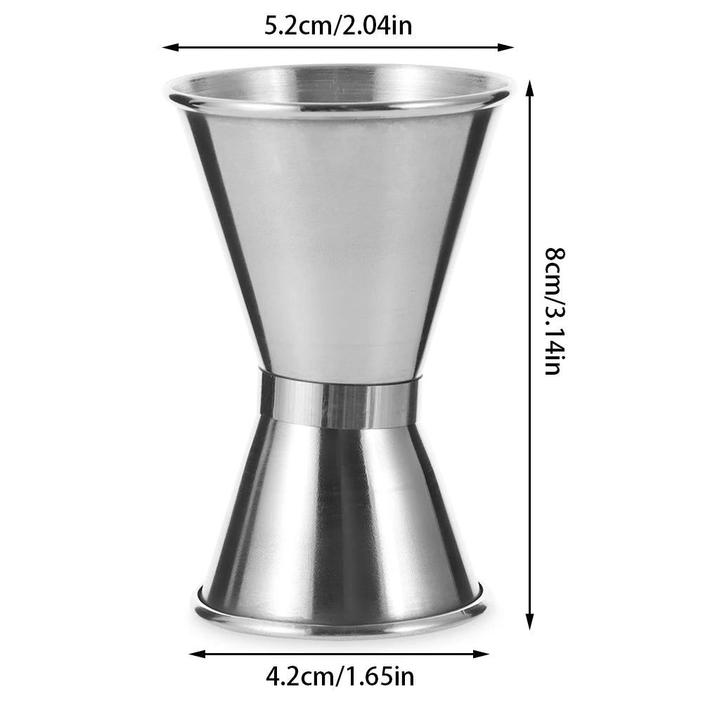 15-50ml New Dual Shot Stainless Steel Measure Cup Cocktail Shaker Drink Spirit Measure Jigger Kitchen Bar Barware Tools