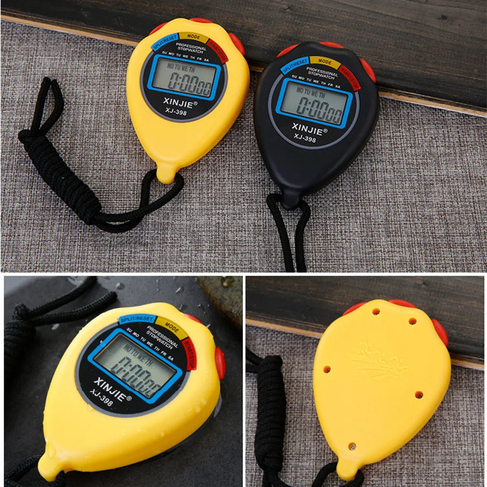 Portable Handheld Waterproof Digital LCD Stopwatch Chronograph Sports Professional stopwatch Timer Counter With Strap