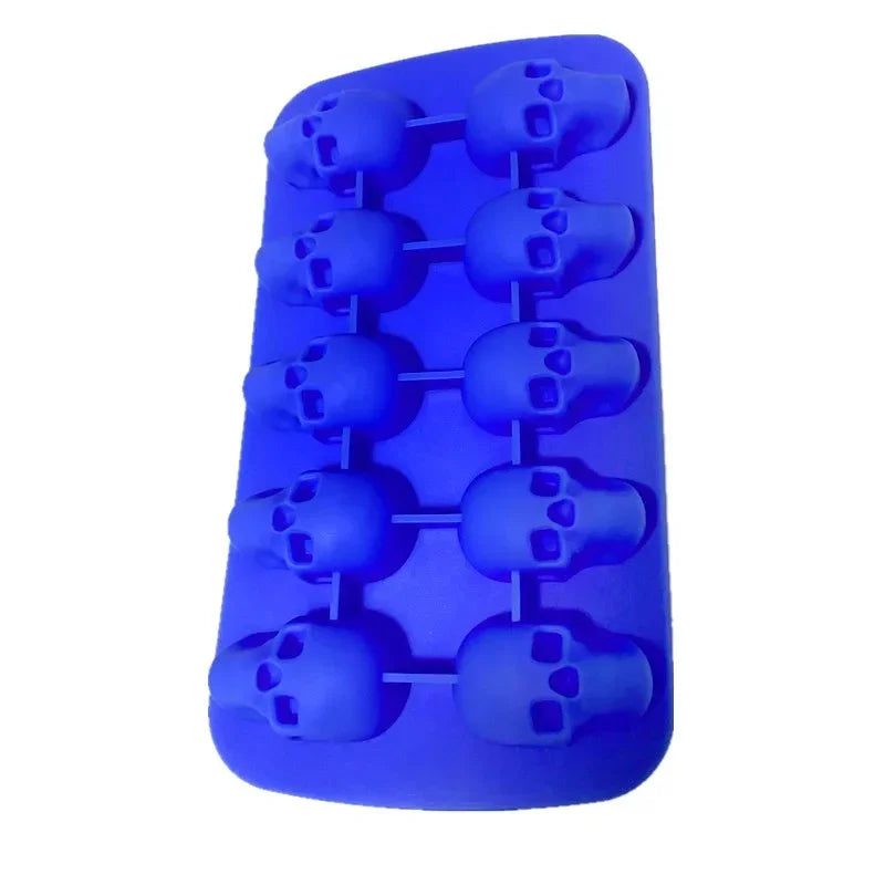10 Cells 3D Skull Ice Cube Mold Silicone Ice Cube Tray Ice Cube Maker DIY Whiskey Cocktail Ball Mold Chocolate Pastry Mould