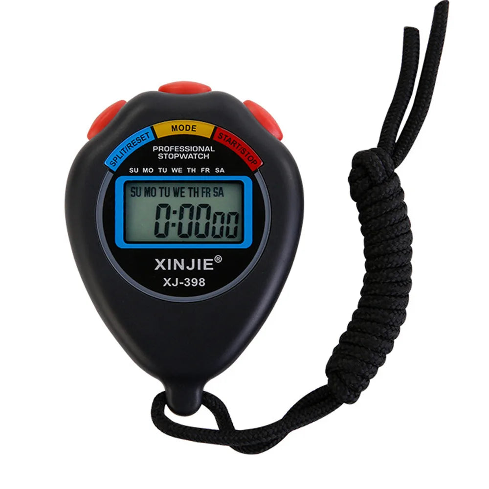 Portable Handheld Waterproof Digital LCD Stopwatch Chronograph Sports Professional stopwatch Timer Counter With Strap