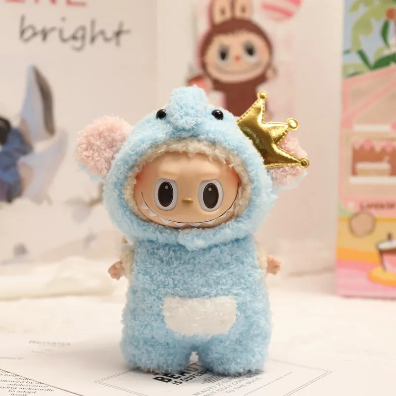 17cm Cute Mini Plush Doll'S Clothes Outfit Accessories For Korea Kpop Exo Labubu Idol Dolls donut overalls Clothing DIY Kid Gift