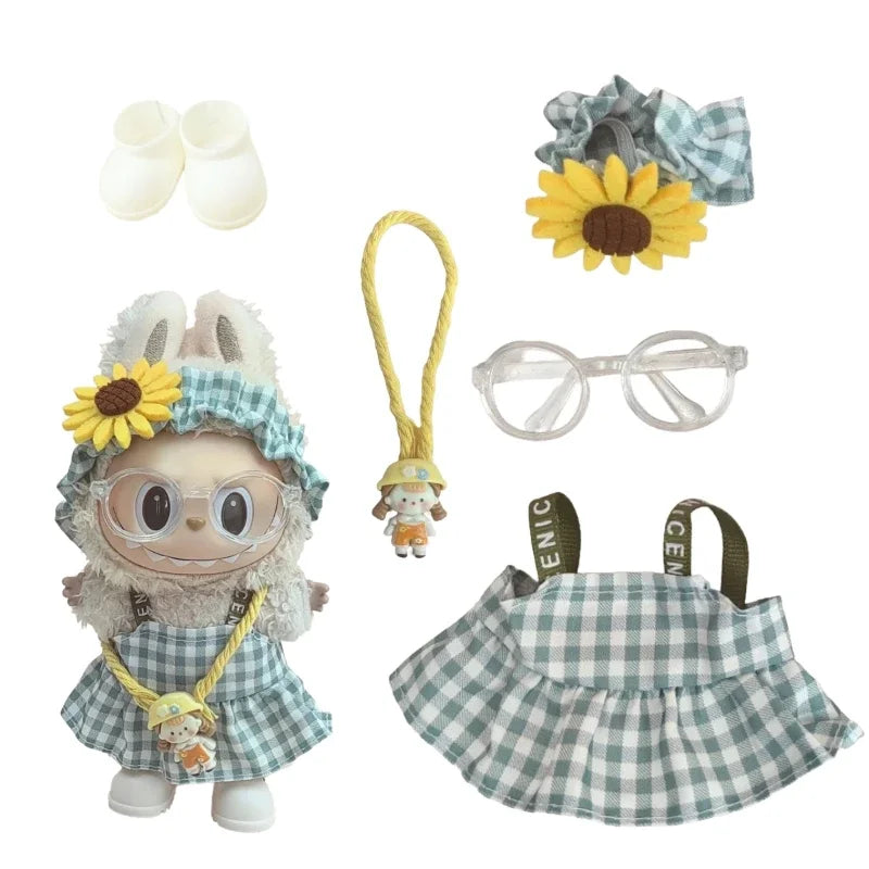 17cm Cute Mini Plush Doll'S Clothes Outfit Accessories For Korea Kpop Exo Labubu Idol Dolls Skirt Hat Clothing DIY Kids Gift