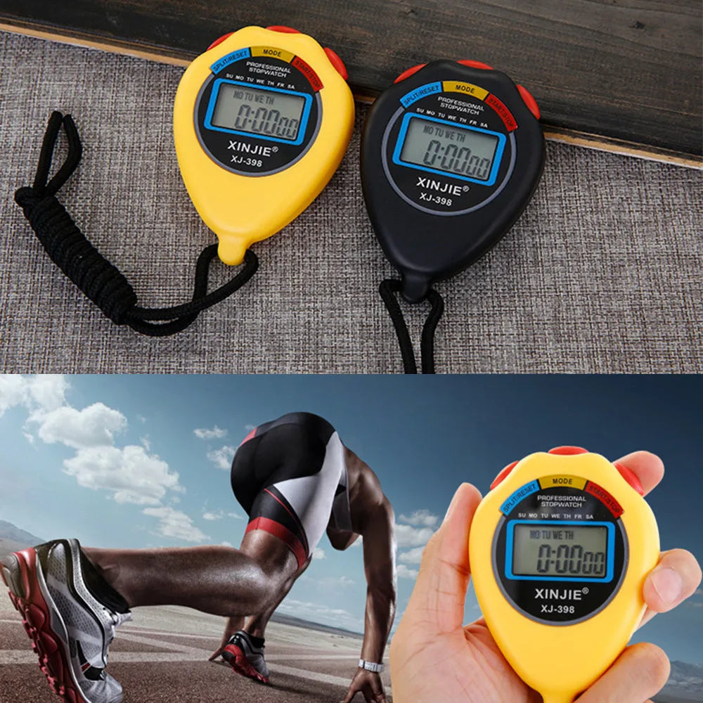 Portable Handheld Waterproof Digital LCD Stopwatch Chronograph Sports Professional stopwatch Timer Counter With Strap