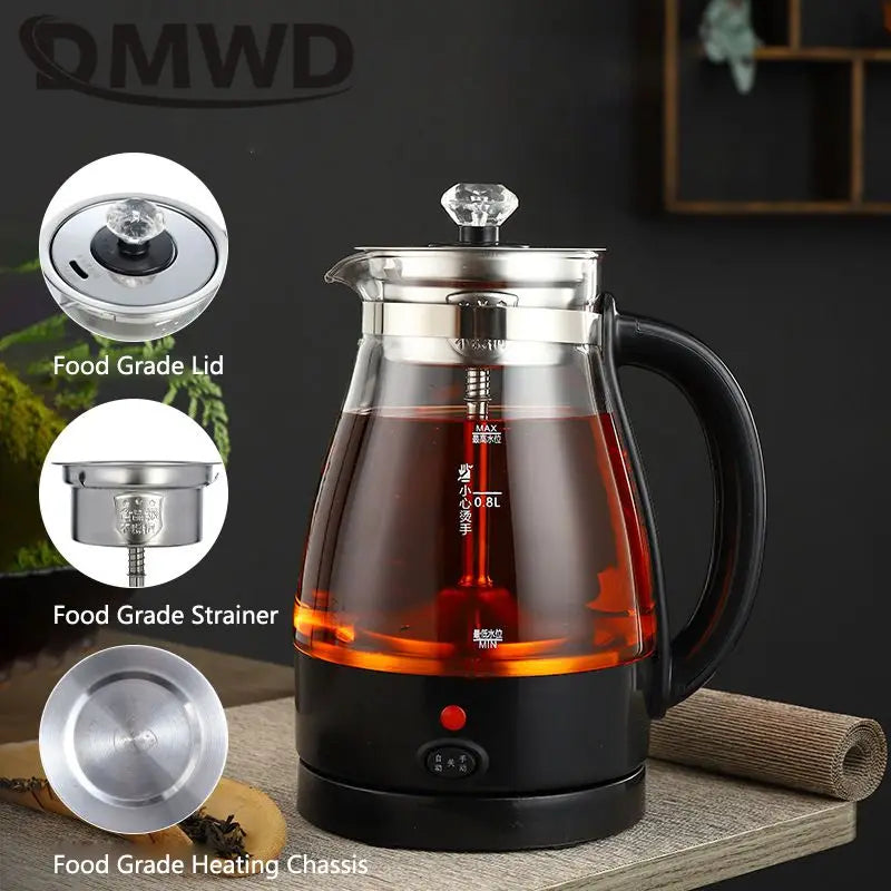 1L Automatic Steam Tea maker Electric kettle Glass Teapot Scented Tea Brewer health Tea Infuser Pot Coffee Warmer Water boil set