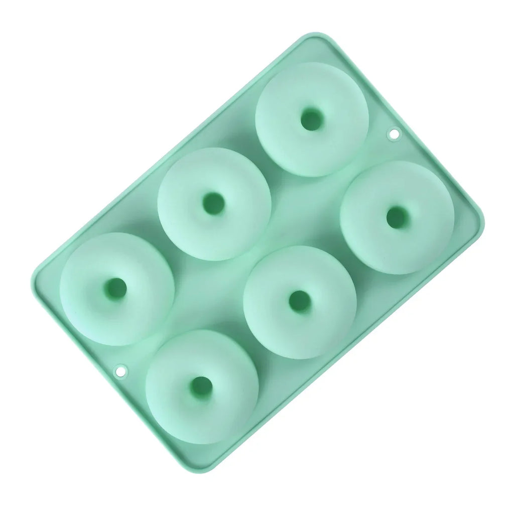 1pcs Large Oblong Silicone Donut Molds - 6 Cavity, Non-Stick, Heat Resistant, Microwave and Dishwasher Safe - Perfect for Baking