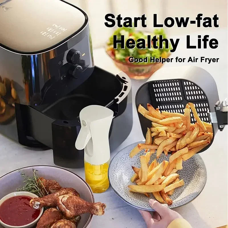 200/300/500mlOil Spray Plastic Household Kitchen Oil Spray Bottle Nebulizing Mist Filling Cooking Dual Use BBQ Camping Dispenser
