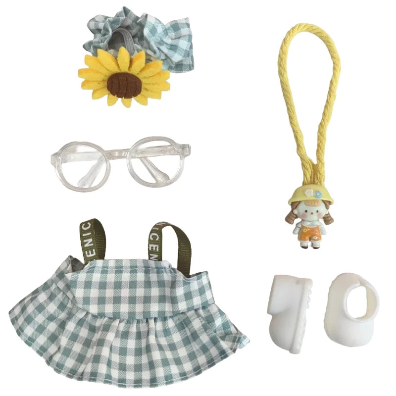17cm Cute Mini Plush Doll'S Clothes Outfit Accessories For Korea Kpop Exo Labubu Idol Dolls Skirt Hat Clothing DIY Kids Gift