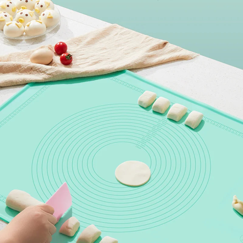 Large Size Silicone Kneading Pad Non-Stick Surface Rolling Dough Mat With Scale Kitchen Cooking Pastry Sheet Oven Liner Bakeware