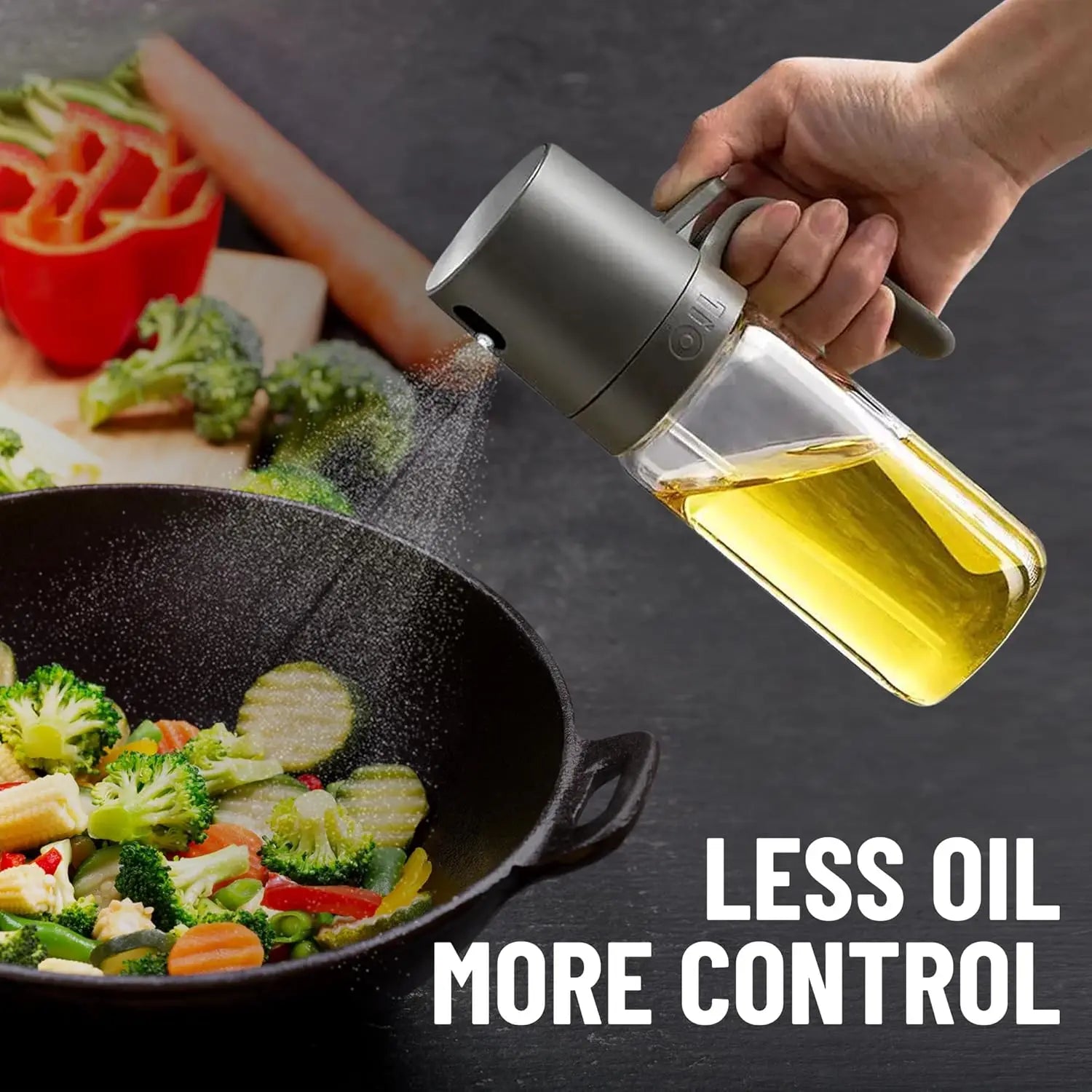 Oil Sprayer Spray Evenly High Borosilicate Glass High Temperature Resistant Unbreakable Large Capacity Soy Sauce Peanut Oil