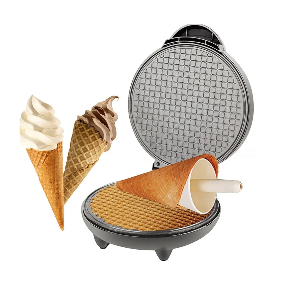 Household Breakfast Egg Roll Machine Electric Baking Pan Baking Machine Waffle Cone Maker Homemade Ice Cream Cone Machine