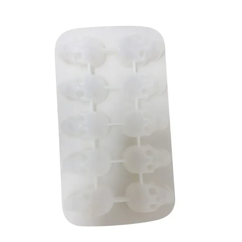 10 Cells 3D Skull Ice Cube Mold Silicone Ice Cube Tray Ice Cube Maker DIY Whiskey Cocktail Ball Mold Chocolate Pastry Mould