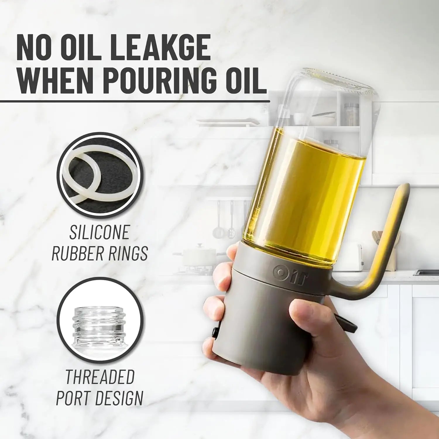 Oil Sprayer Spray Evenly High Borosilicate Glass High Temperature Resistant Unbreakable Large Capacity Soy Sauce Peanut Oil