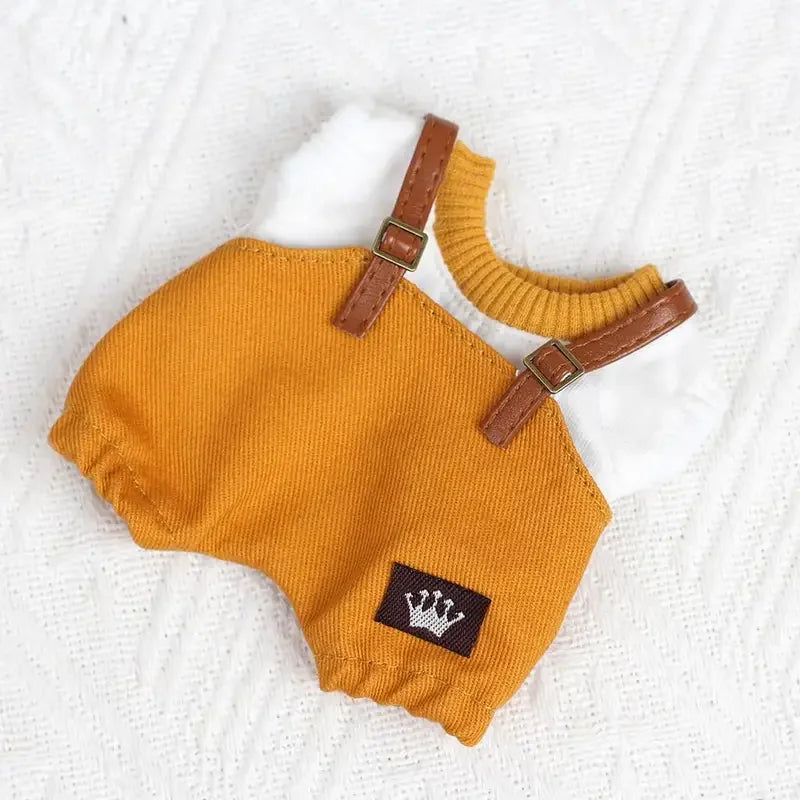 17cm Mini Plush Doll'S Clothes Outfit Accessories For Korea Kpop Exo Labubu Idol overalls pants set Macaron doll Clothing Gift