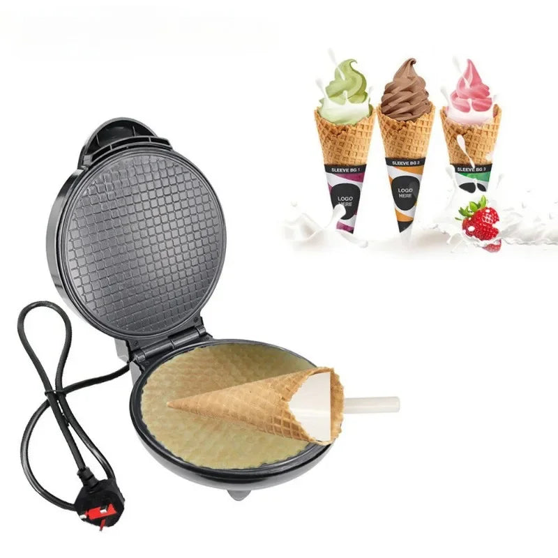 Household Breakfast Egg Roll Machine Electric Baking Pan Baking Machine Waffle Cone Maker Homemade Ice Cream Cone Machine