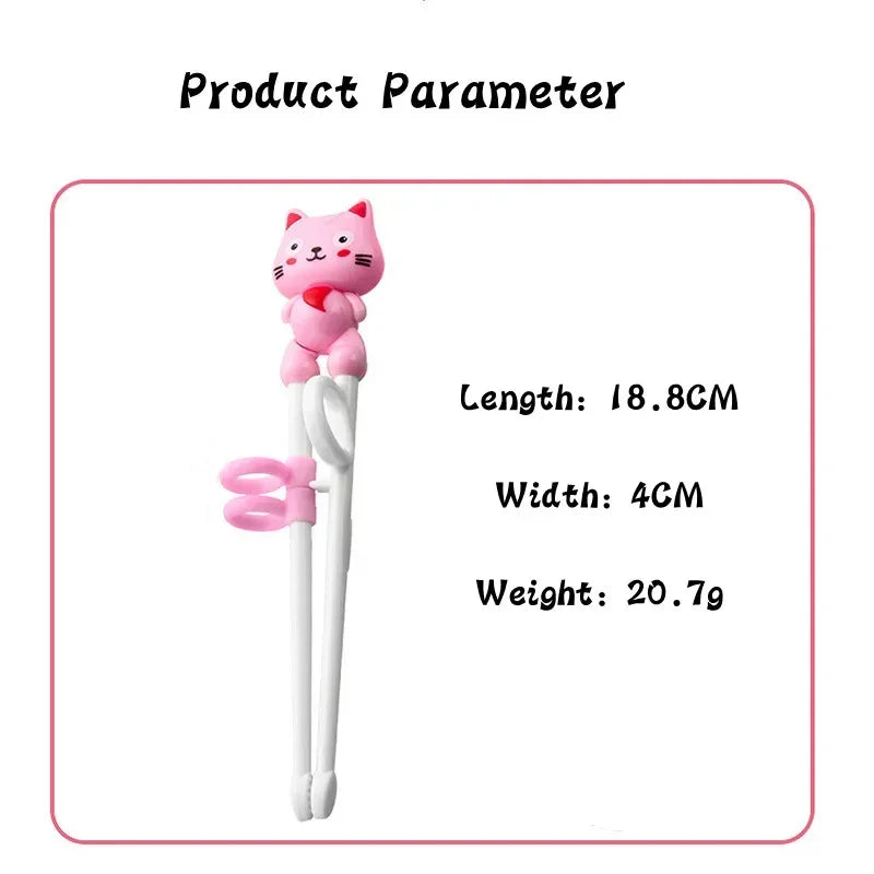 Cute Cat Baby Kids Children Cartoon Beginner Easy Use Fun Learning Training Helper Chopsticks for Child Gifts Cute Chopsticks