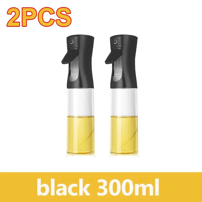 200/300/500mlOil Spray Plastic Household Kitchen Oil Spray Bottle Nebulizing Mist Filling Cooking Dual Use BBQ Camping Dispenser