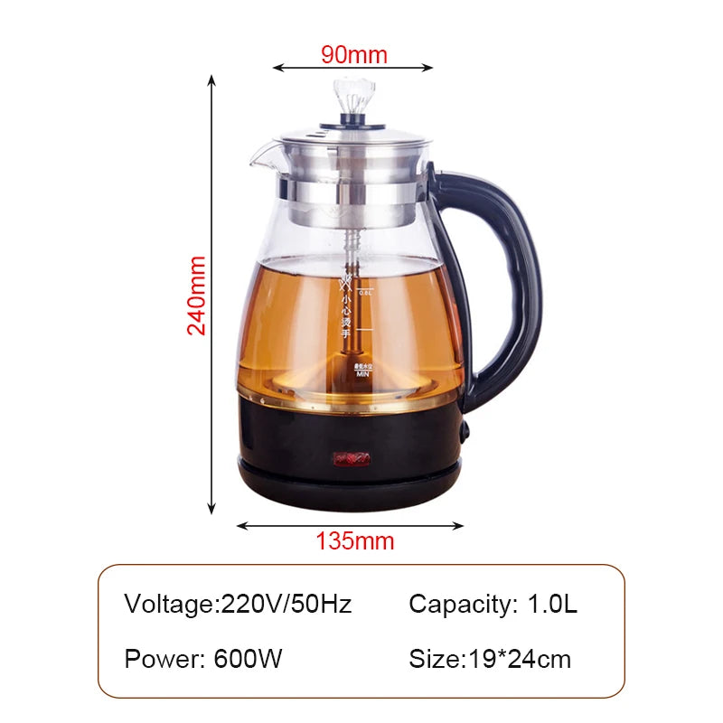 1L Automatic Steam Tea maker Electric kettle Glass Teapot Scented Tea Brewer health Tea Infuser Pot Coffee Warmer Water boil set