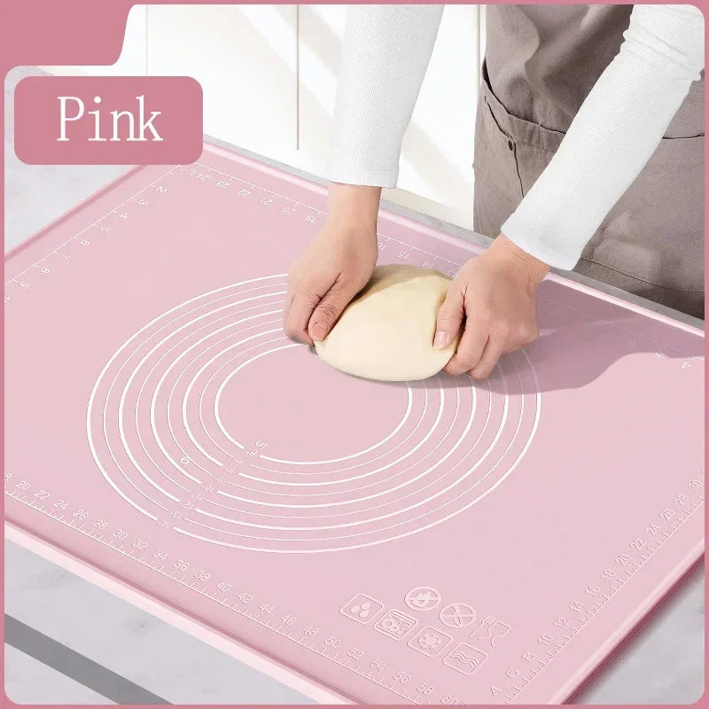 Large Size Silicone Kneading Pad Non-Stick Surface Rolling Dough Mat With Scale Kitchen Cooking Pastry Sheet Oven Liner Bakeware
